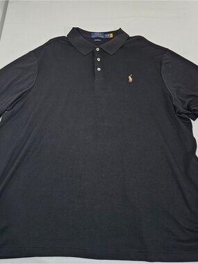 Polo Ralph Lauren Mens Polo Shirt XXL Classic Fit Black Short Sleeve Embroidered